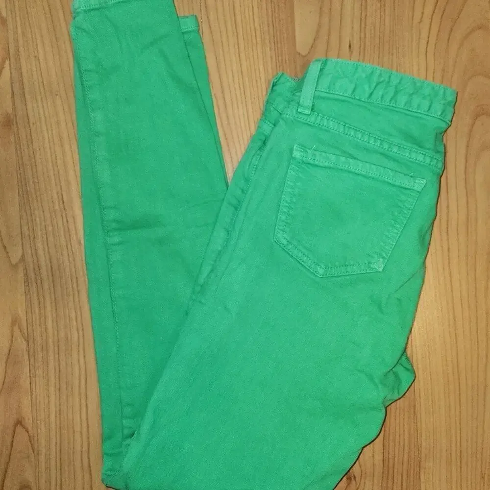 Kate Spade Bright Green Play Hooky Perry Street Denim Capris || Sz 27 GUC - Picture 5 of 15